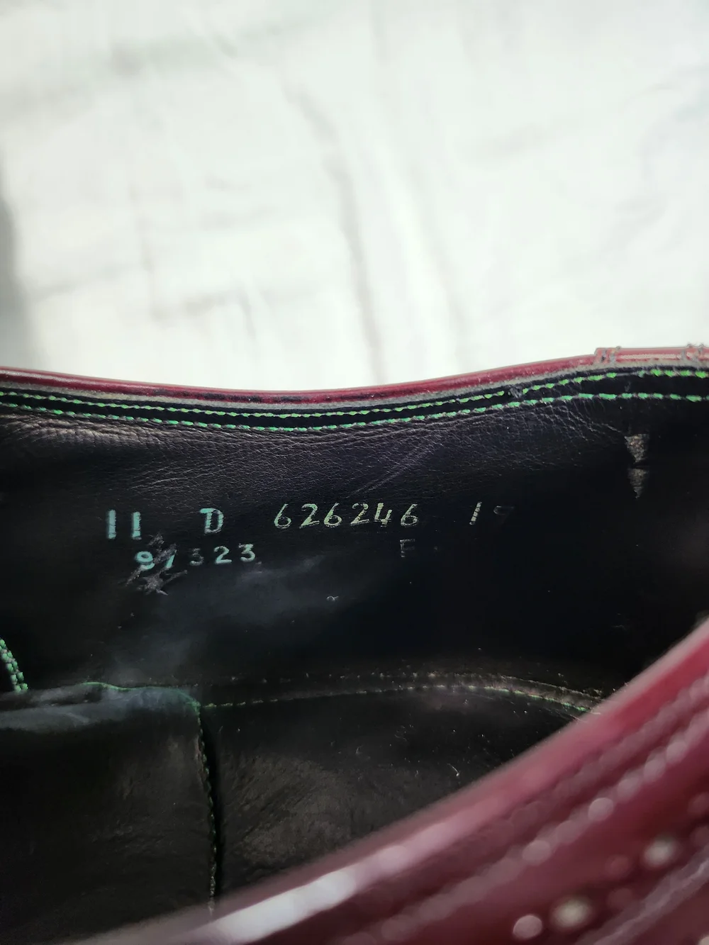 Florsheim Royal Imperial Burgundy Leather Wingtip Oxford Shoes Mens 11 D Vintage
